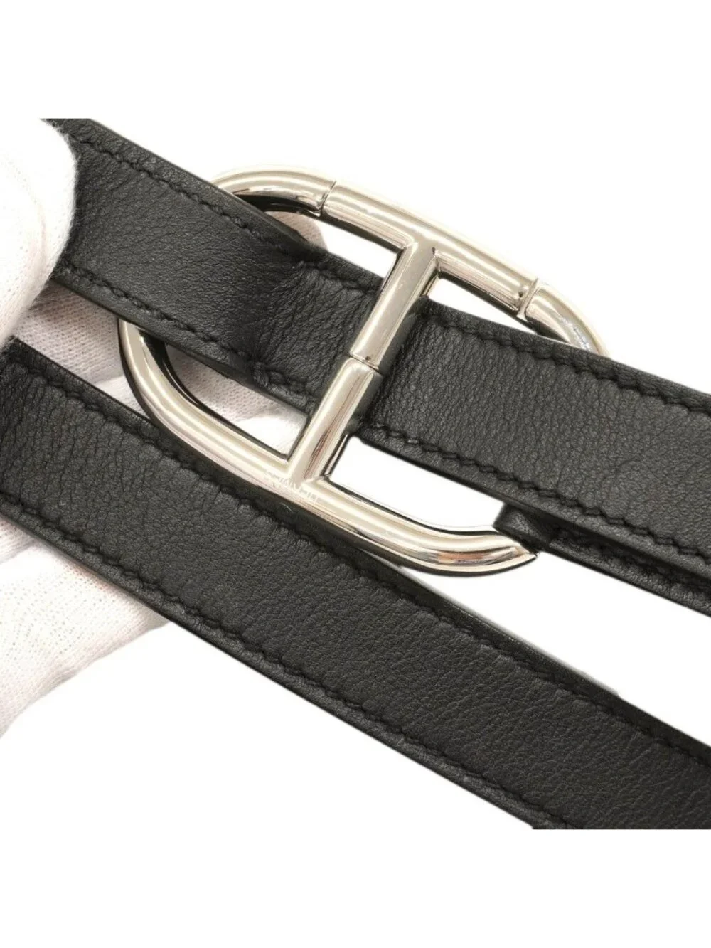 Hermes Belt Bag Pochette Plus Swift Black Silver - Picture 7 of 8